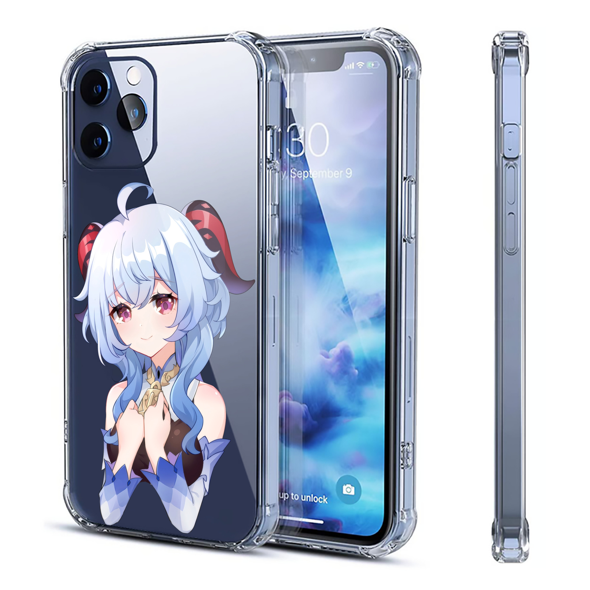 げんし神 甘雨 かんう genshin Ganyu 【iPhone 12シリーズ対応】透明スマホケース（クリアソフトケース）